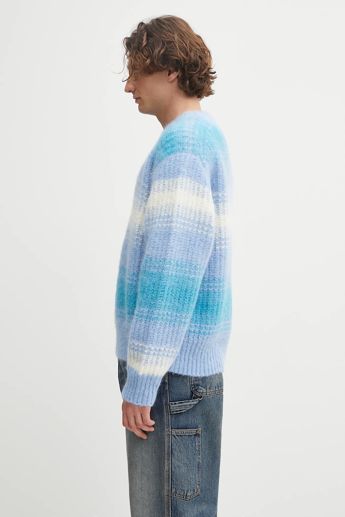 Sveter s prímesou vlny Kenzo Speed Stripe Jumper FF65PU7653CG modrá AW25