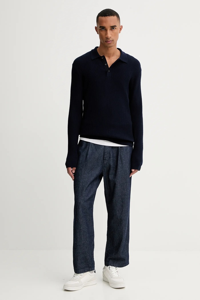 Volnen pulover Rag & Bone RH2625F6MWH mornarsko modra AW25