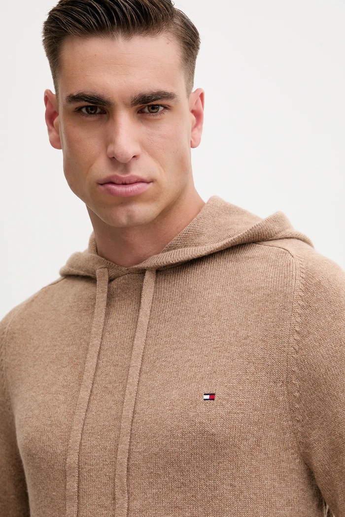 Volnen pulover Tommy Hilfiger rjava MW0MW40438