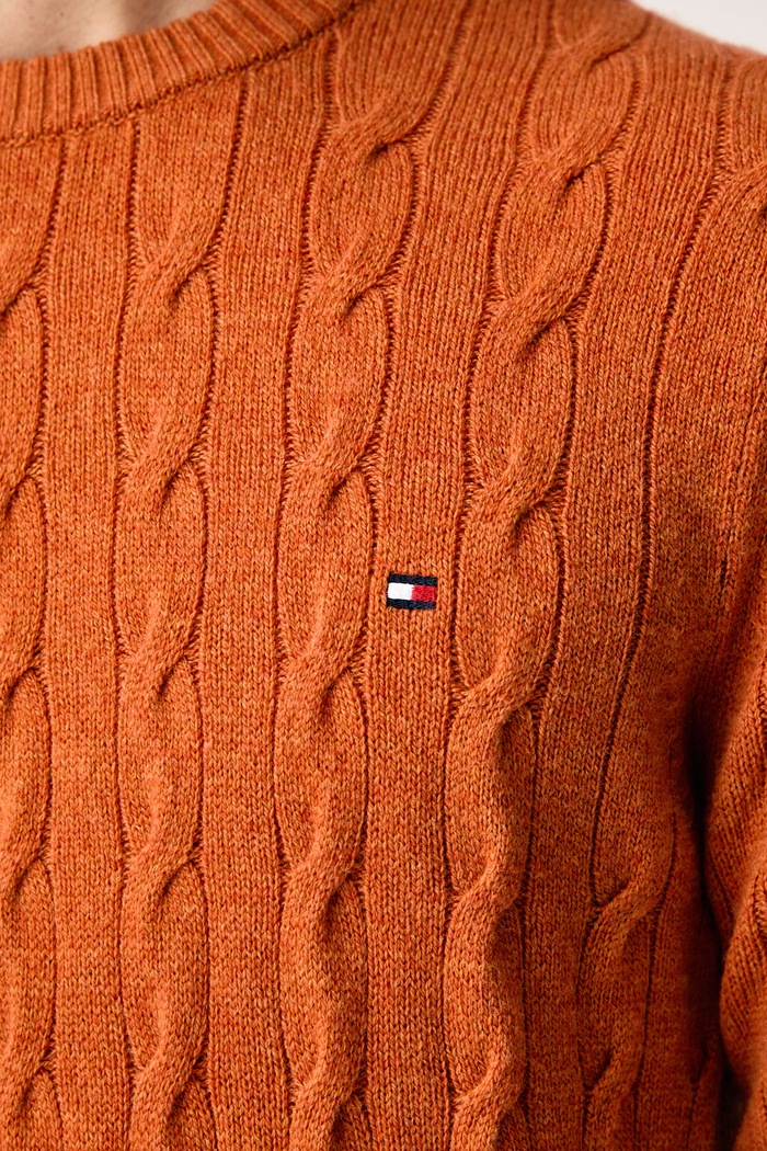 Odzież Tommy Hilfiger Sweter męski wełniany MW0MW40442 pomarańczowy