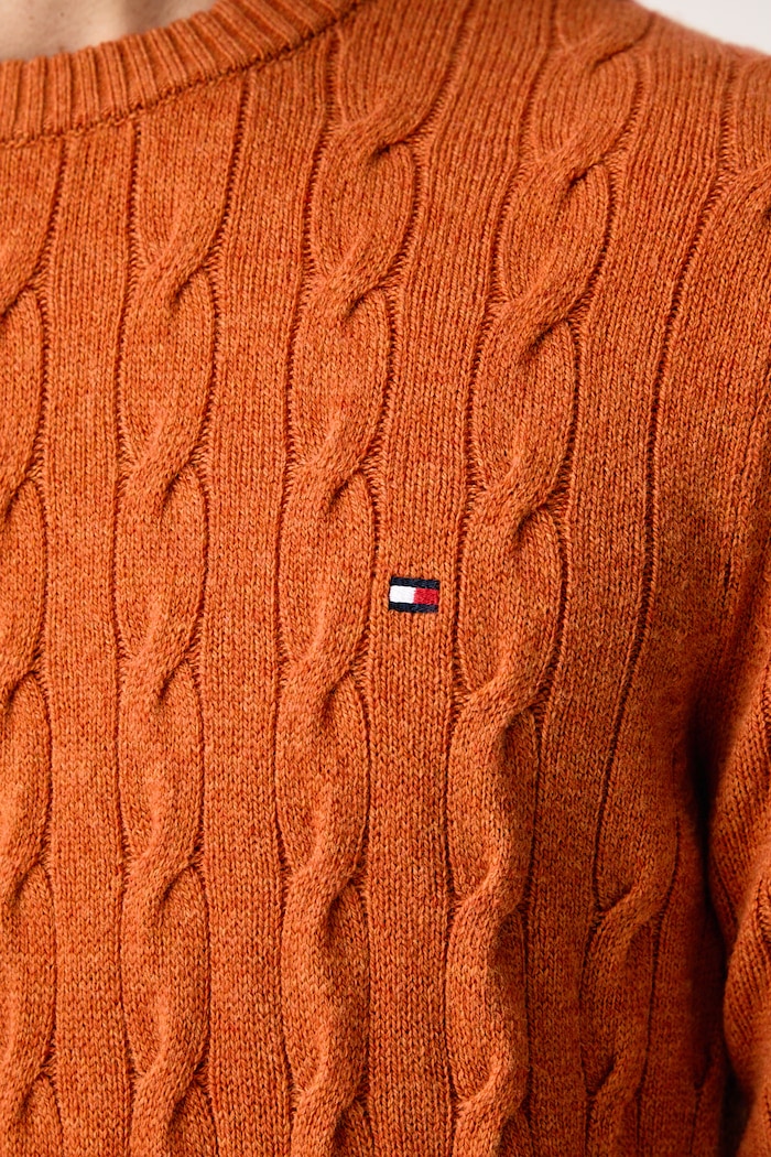 Odzież Tommy Hilfiger Sweter męski wełniany MW0MW40442 pomarańczowy