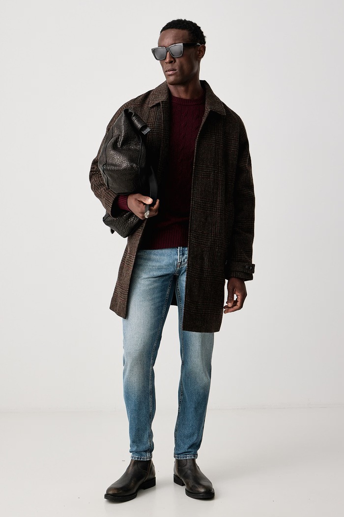 Tommy Hilfiger Pulover za muškarce od vune MW0MW40442 bordo AW25
