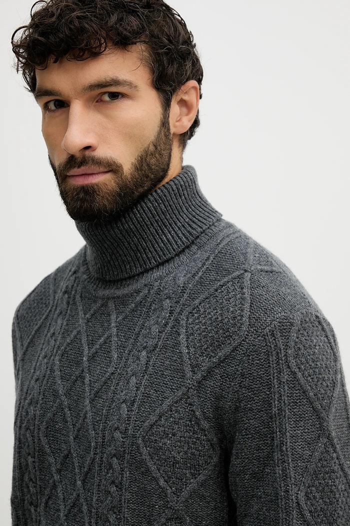 Μάλλινο πουλόβερ Tommy Hilfiger γκρί MW0MW40914