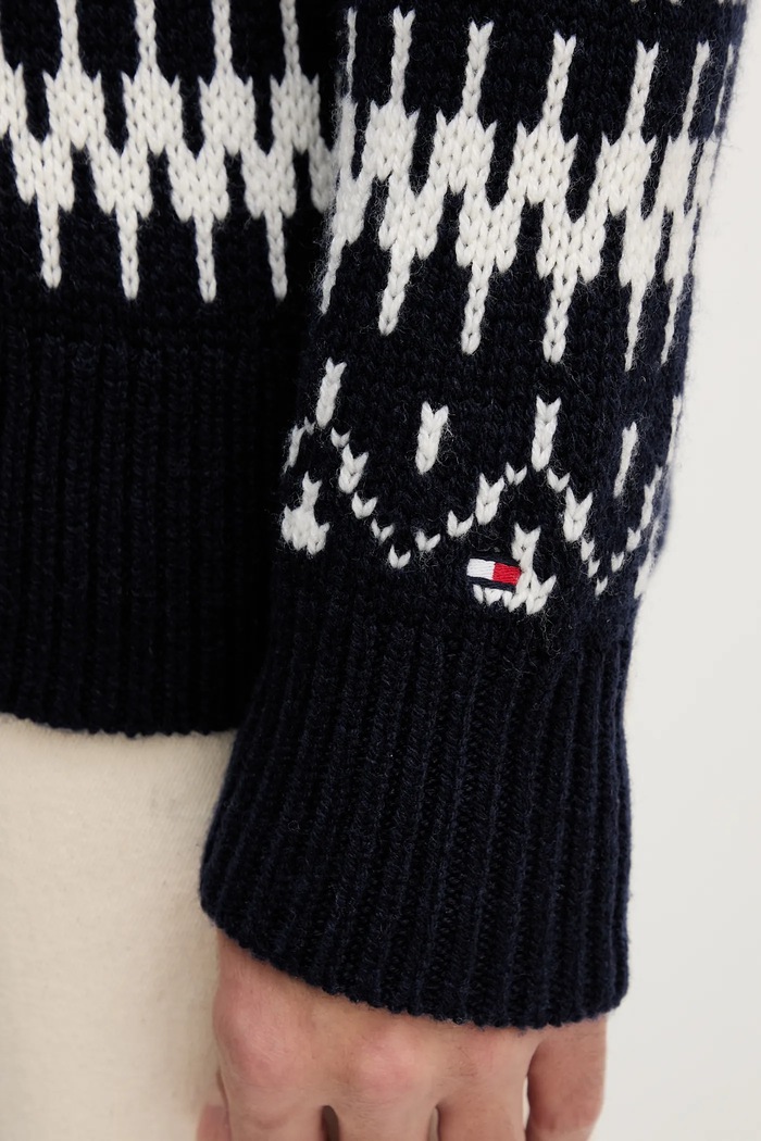 Sveter s prímesou vlny Tommy Hilfiger MW0MW42085 tmavomodrá