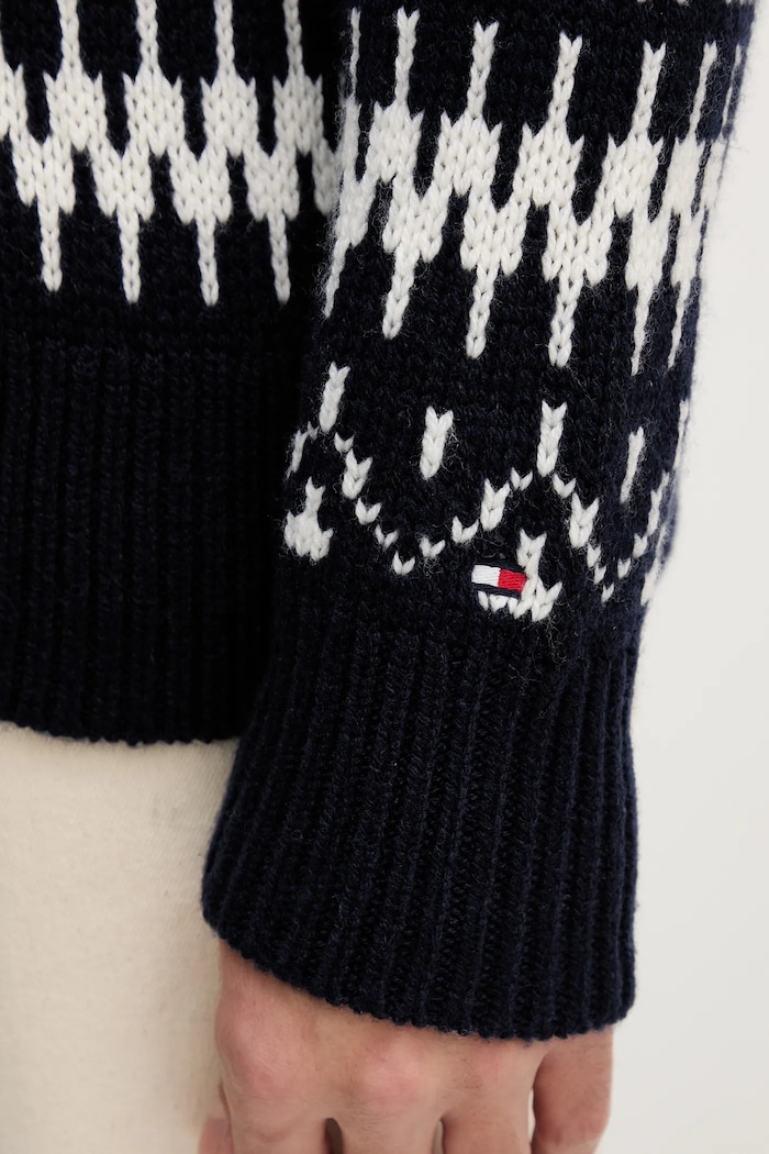 Sveter s prímesou vlny Tommy Hilfiger MW0MW42085 tmavomodrá