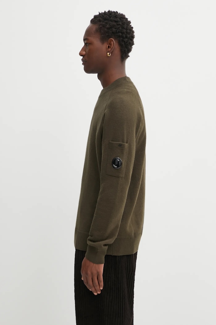 C.P. Company wool blend sweater 19CMKN198A110468A green AW25