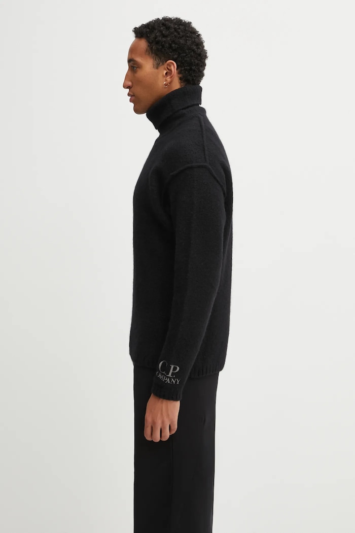 C.P. Company pulover din amestec de lână 19CMKN281A110509A negru AW25