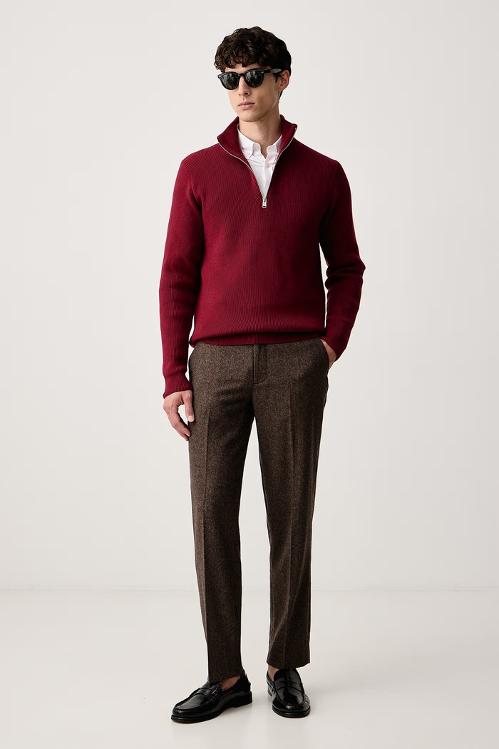 Lindbergh Sweter męski z bawełną 30.804030 bordowy AW25