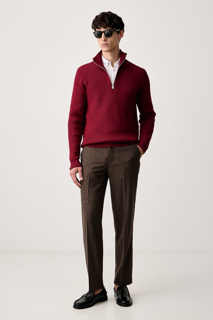 Lindbergh Sweter męski z bawełną 30.804030 bordowy AW25