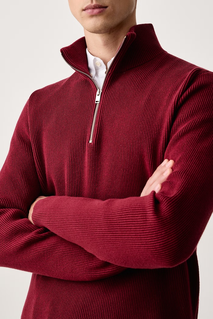 Sweter męski z bawełną Lindbergh 30.804030 bordowy