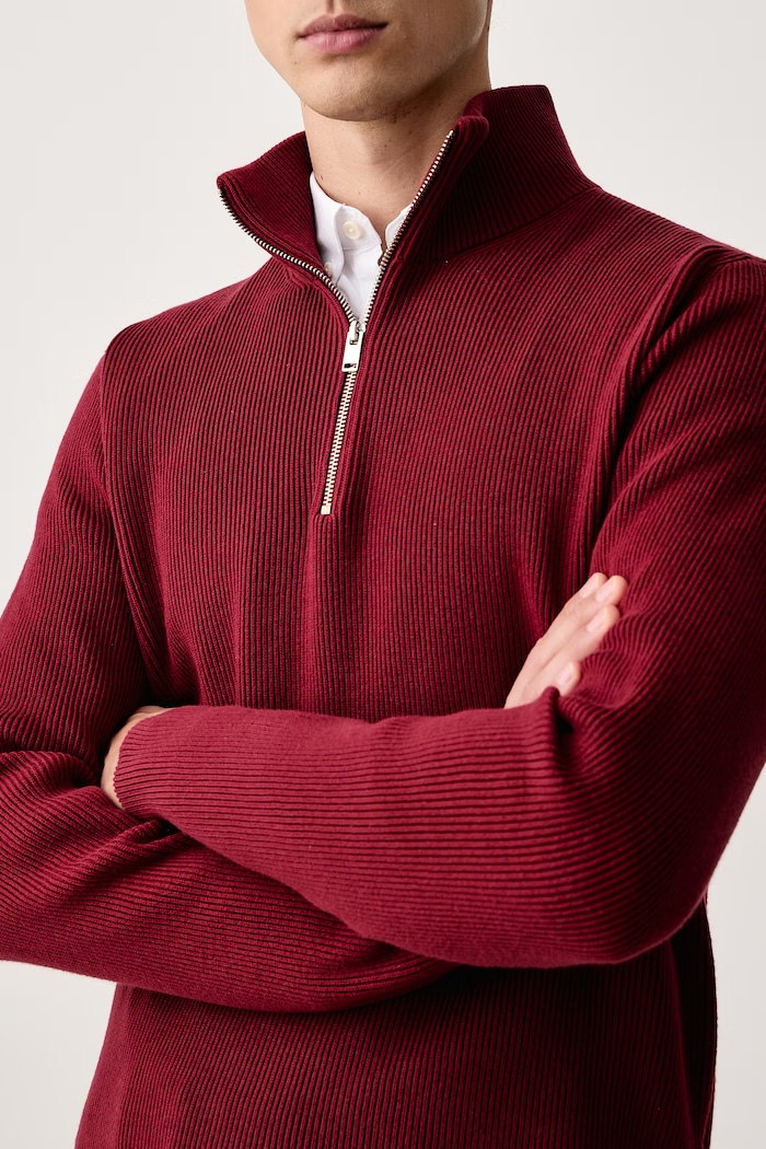 Sweter męski z bawełną Lindbergh 30.804030 bordowy