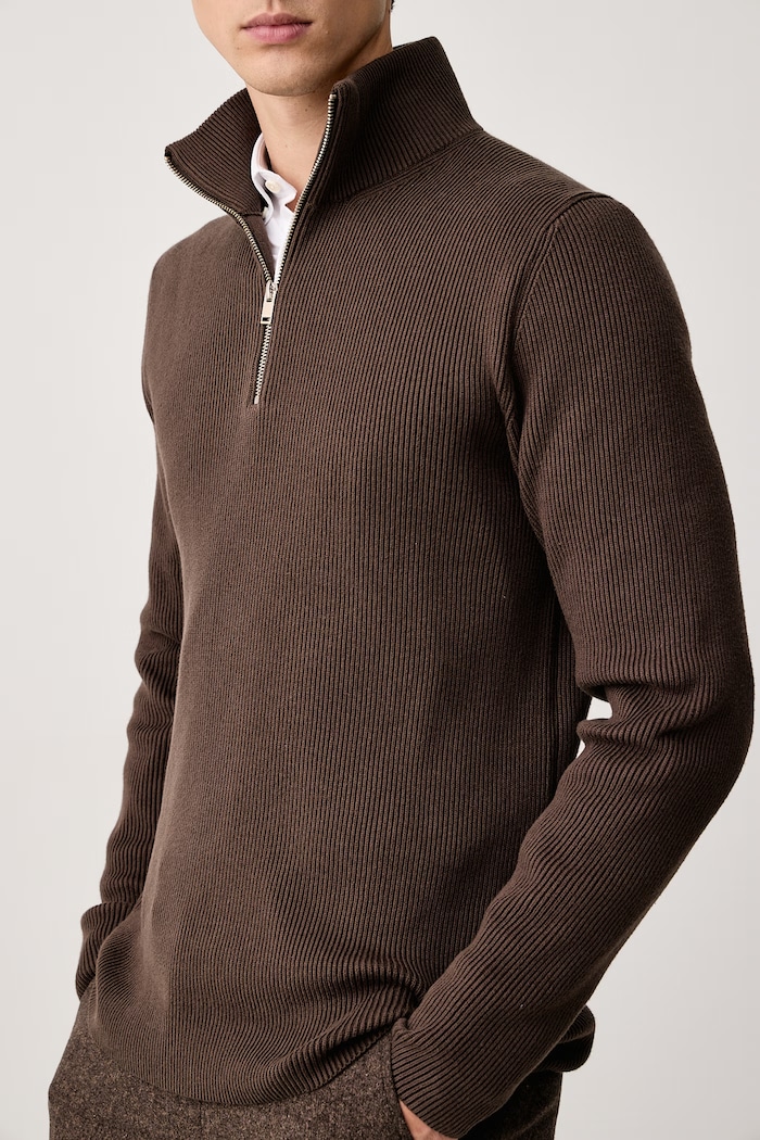Sweter męski z bawełną Lindbergh 30.804030 brązowy
