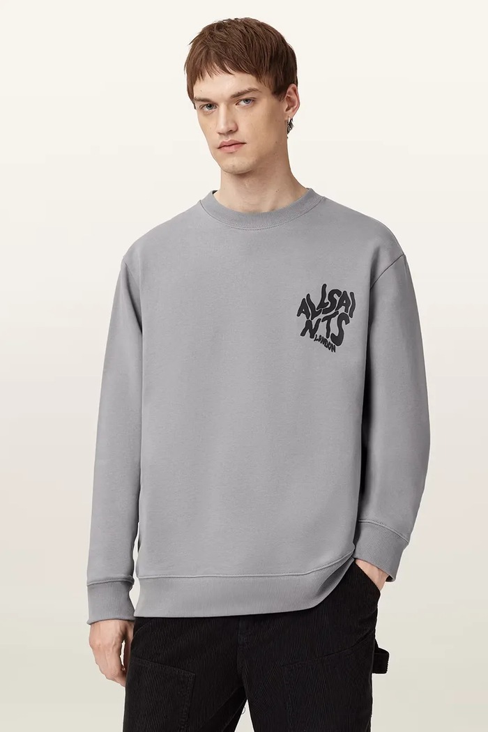 AllSaints bluza bawełniana ORLANDO bawełna szary M058NB