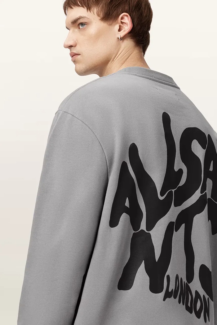 Odzież AllSaints bluza bawełniana ORLANDO M058NB szary