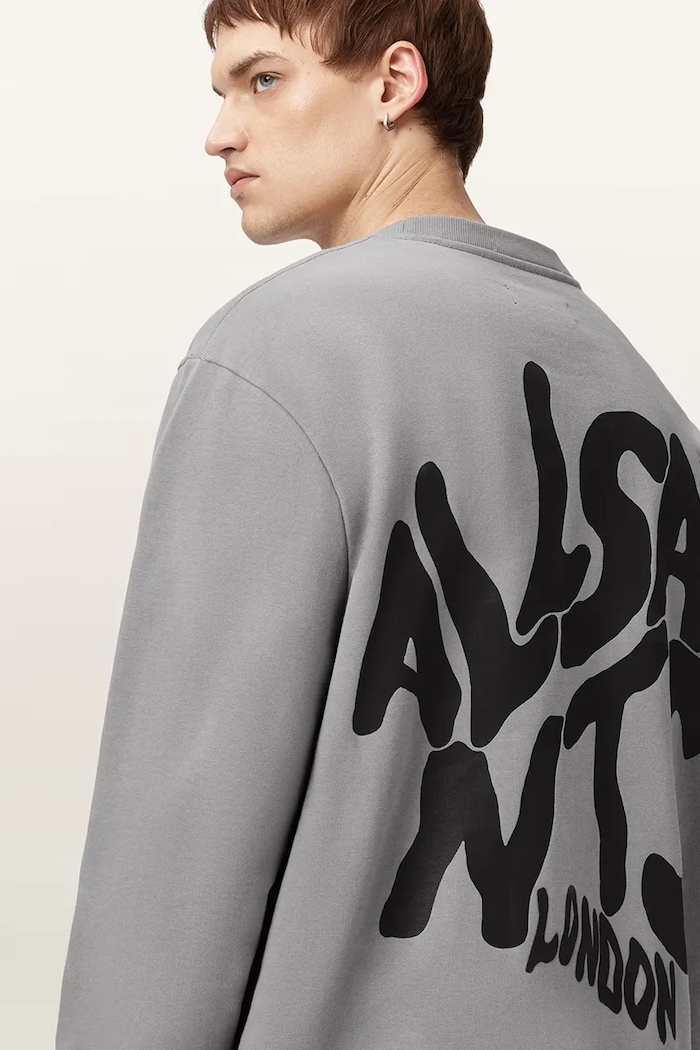Odzież AllSaints bluza bawełniana ORLANDO M058NB szary