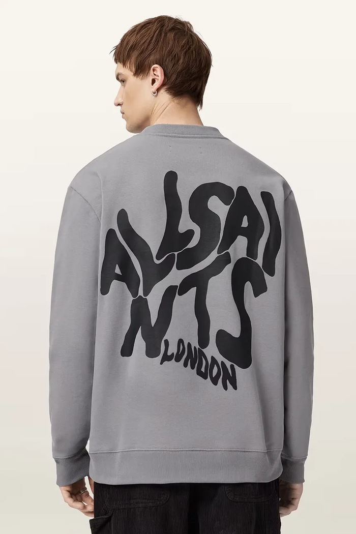 AllSaints bluza bawełniana ORLANDO szary M058NB