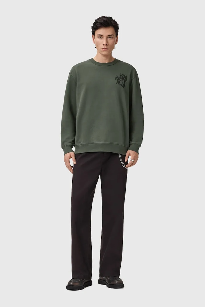 AllSaints hanorac de bumbac ORLANDO M058NB verde
