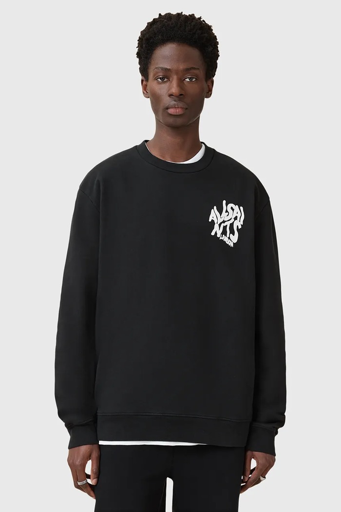 Хлопковая кофта AllSaints ORLANDO чёрный M058NB