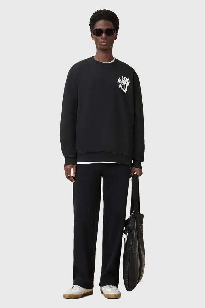 Хлопковая кофта AllSaints ORLANDO M058NB чёрный