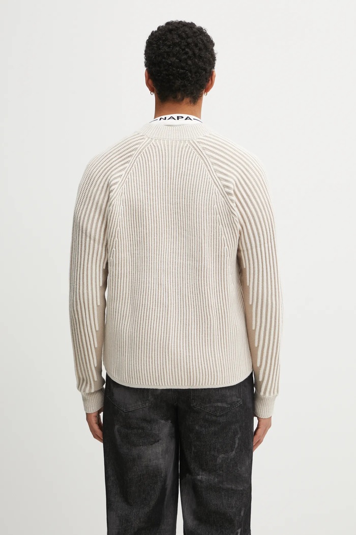 Odzież Filling Pieces Knit Cardigan kardigan z dodatkiem wełny męski 422573500127 beżowy