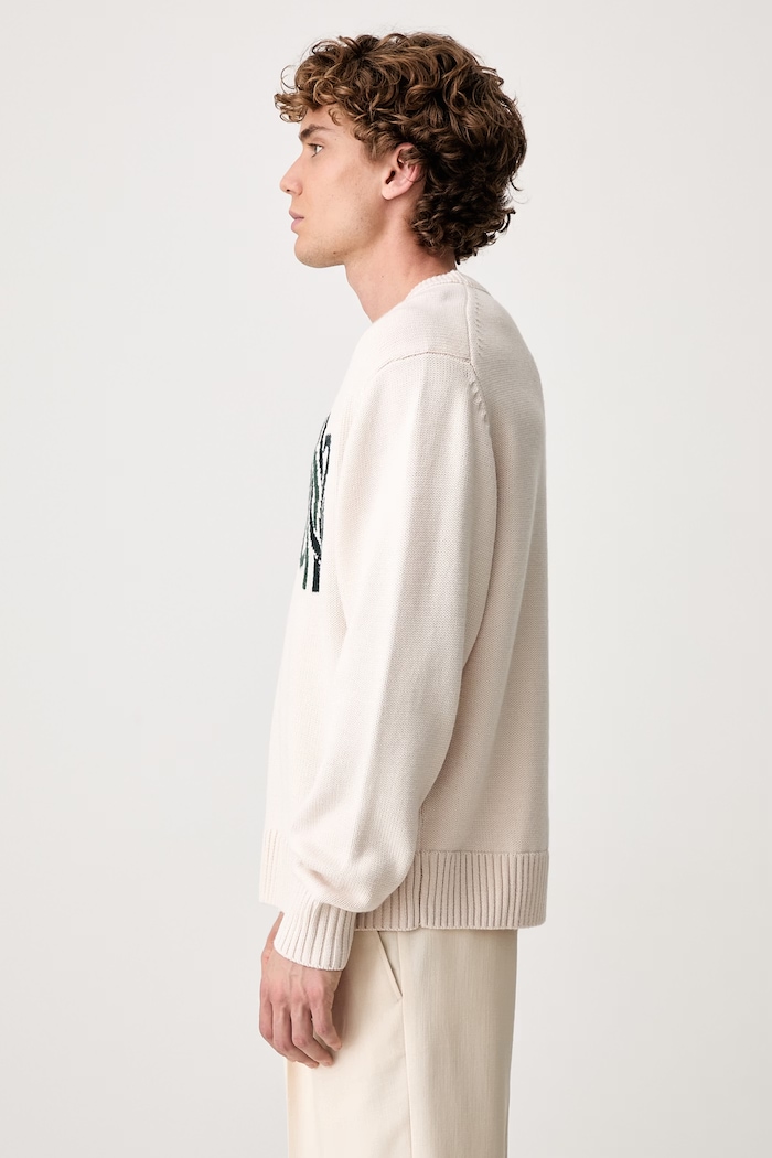 Filling Pieces sveter pánsky s vlnou Knit Sweater Knot 422575500265 béžová AW25