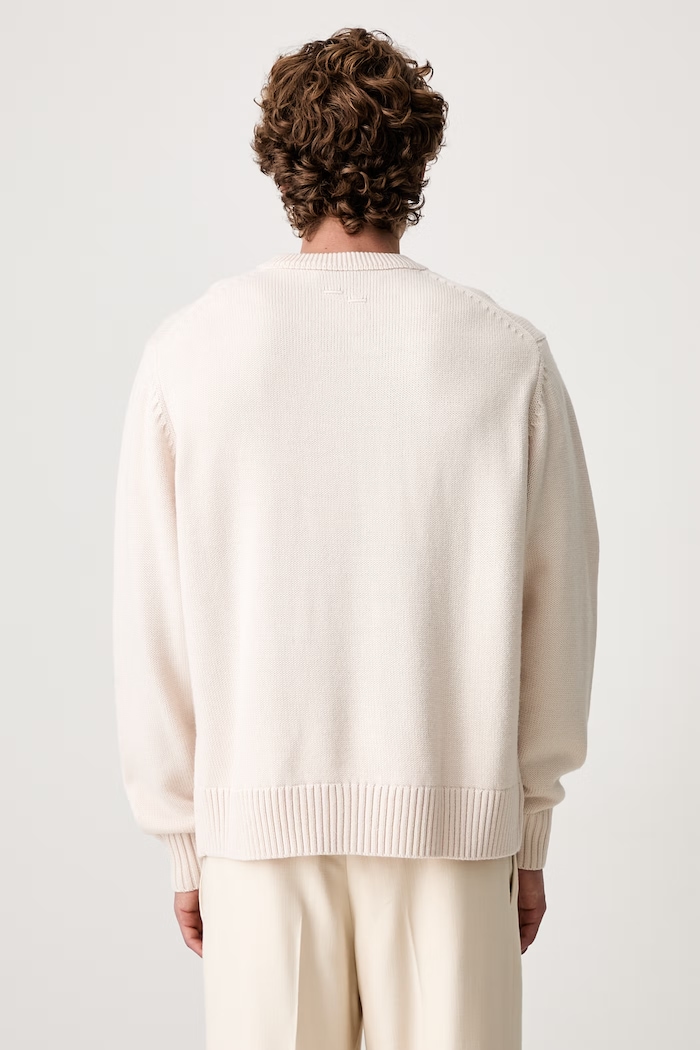 Oblečenie Filling Pieces sveter pánsky s vlnou Knit Sweater Knot 422575500265 béžová