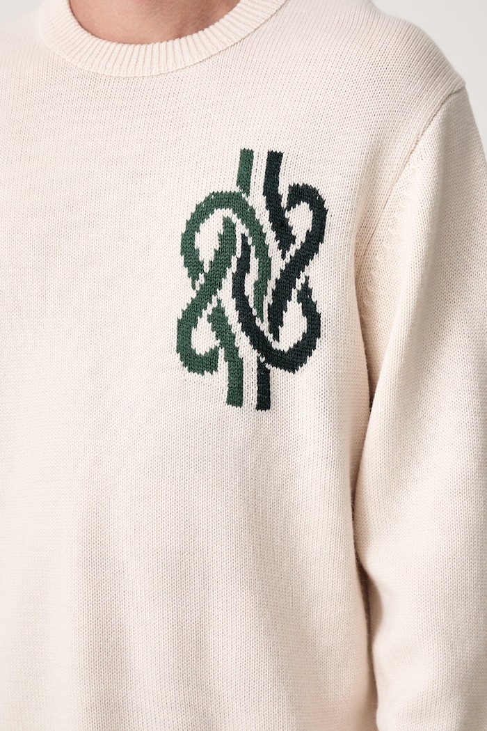 Filling Pieces sveter pánsky s vlnou Knit Sweater Knot 422575500265 béžová