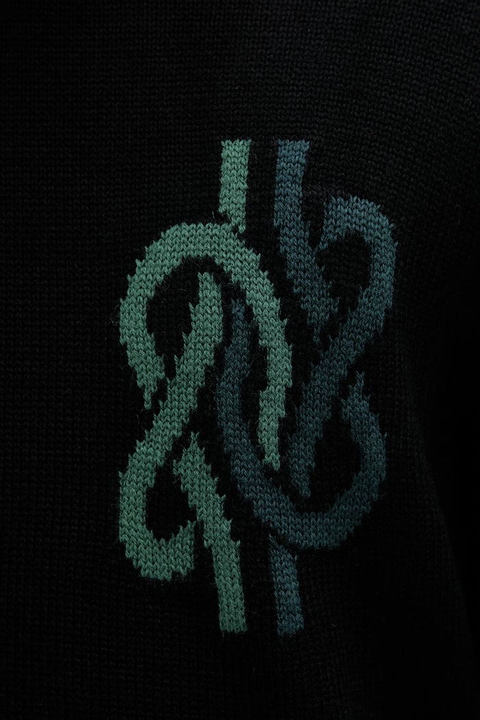 Filling Pieces svetr pánský s vlnou Knit Sweater Knot 422575500265 černá