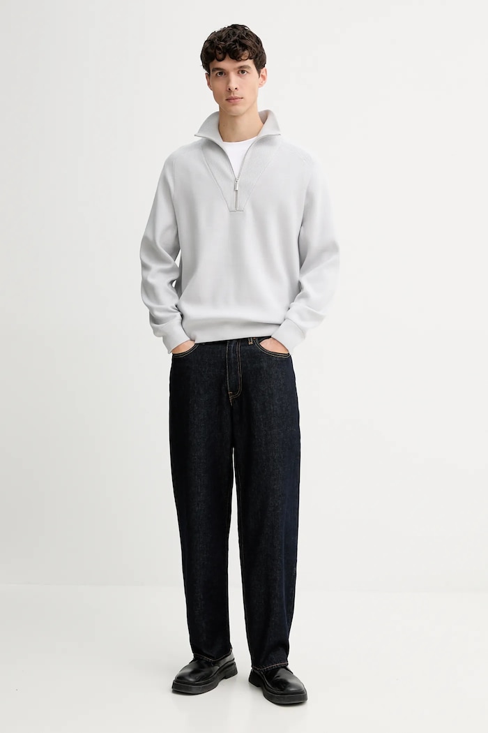 Calvin Klein sweter LV040BM333 szary AW25