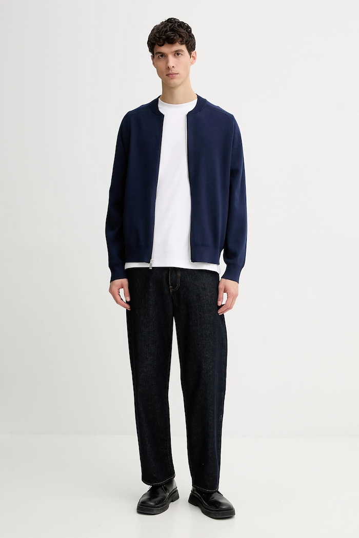 Kardigán Calvin Klein LV040EM324 tmavomodrá AW25