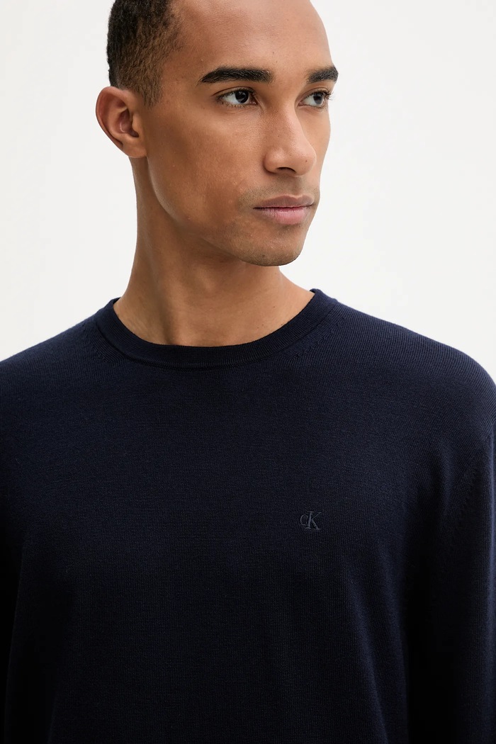 Vlnený sveter Calvin Klein tmavomodrá LV04LB305G