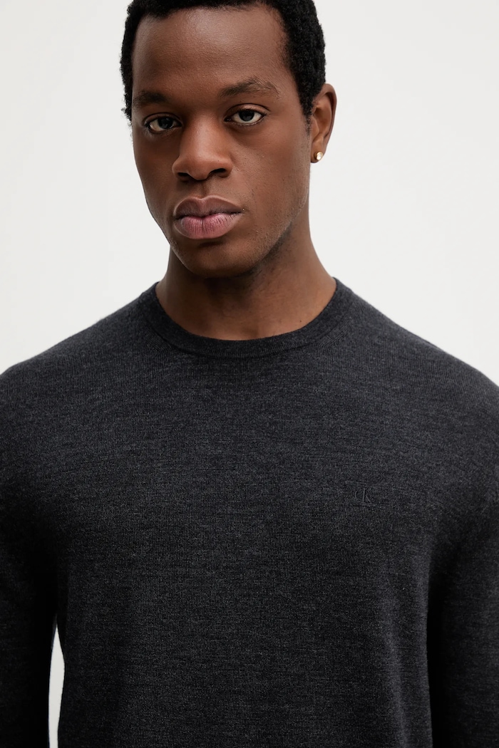 Vlnený sveter Calvin Klein sivá LV04LB305G