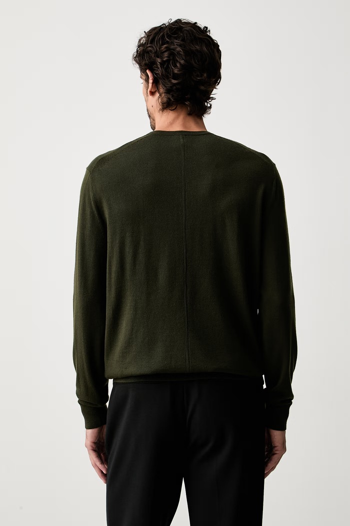 Odzież Calvin Klein sweter męski wełniany LV04LB305G zielony