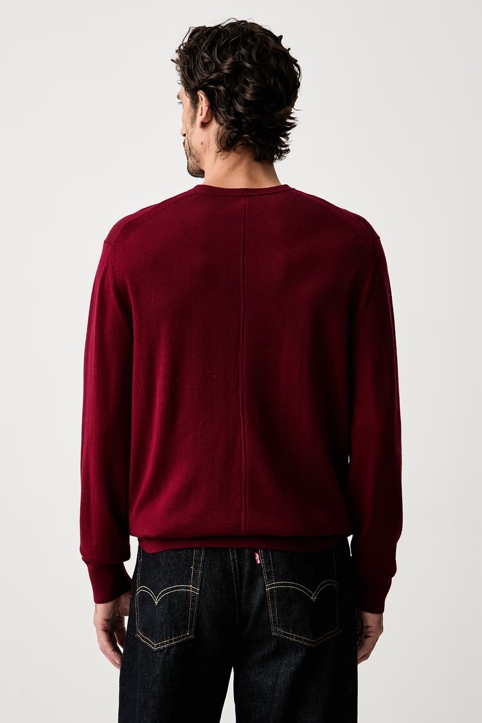 Odzież Calvin Klein sweter męski wełniany LV04LB305G bordowy