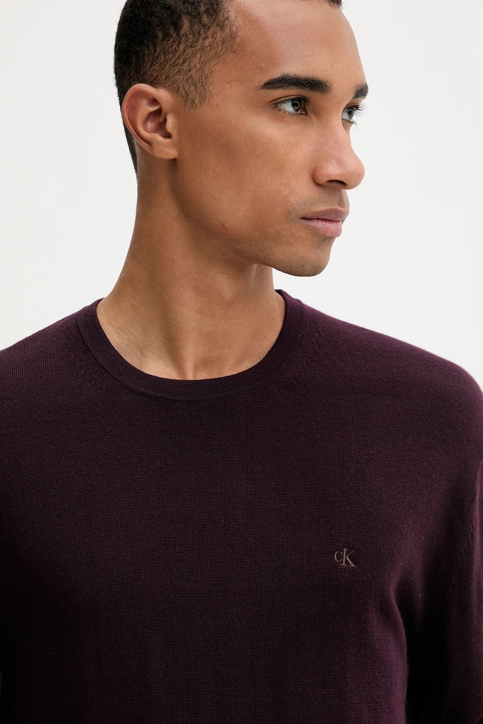 Vlnený sveter Calvin Klein burgundské LV04LB305G