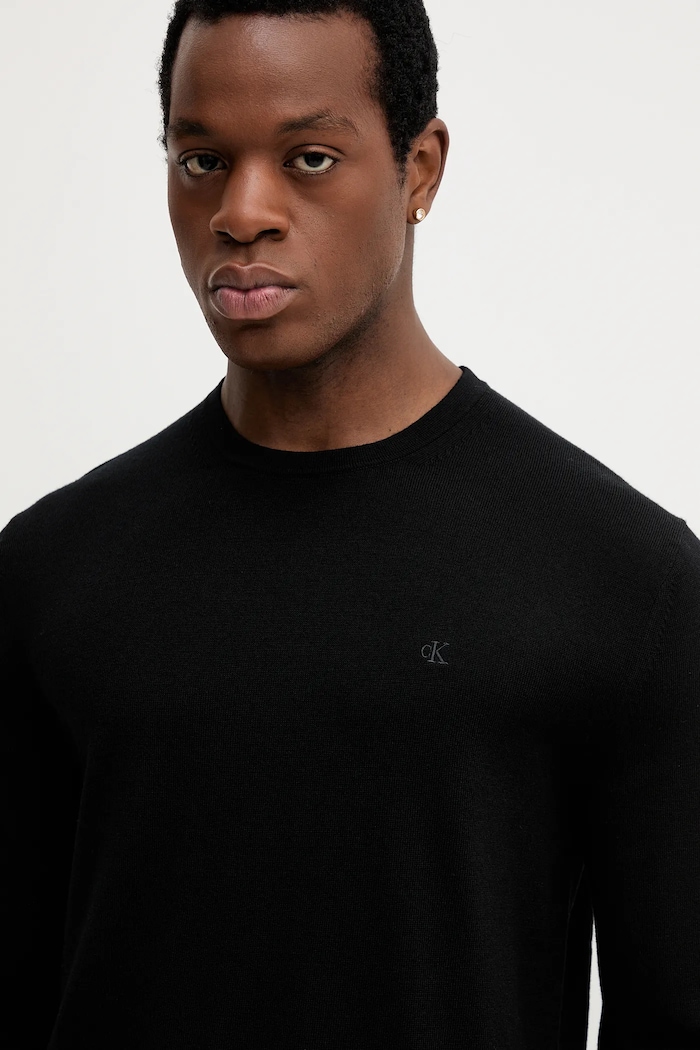 Vlnený sveter Calvin Klein LV04LB305G čierna