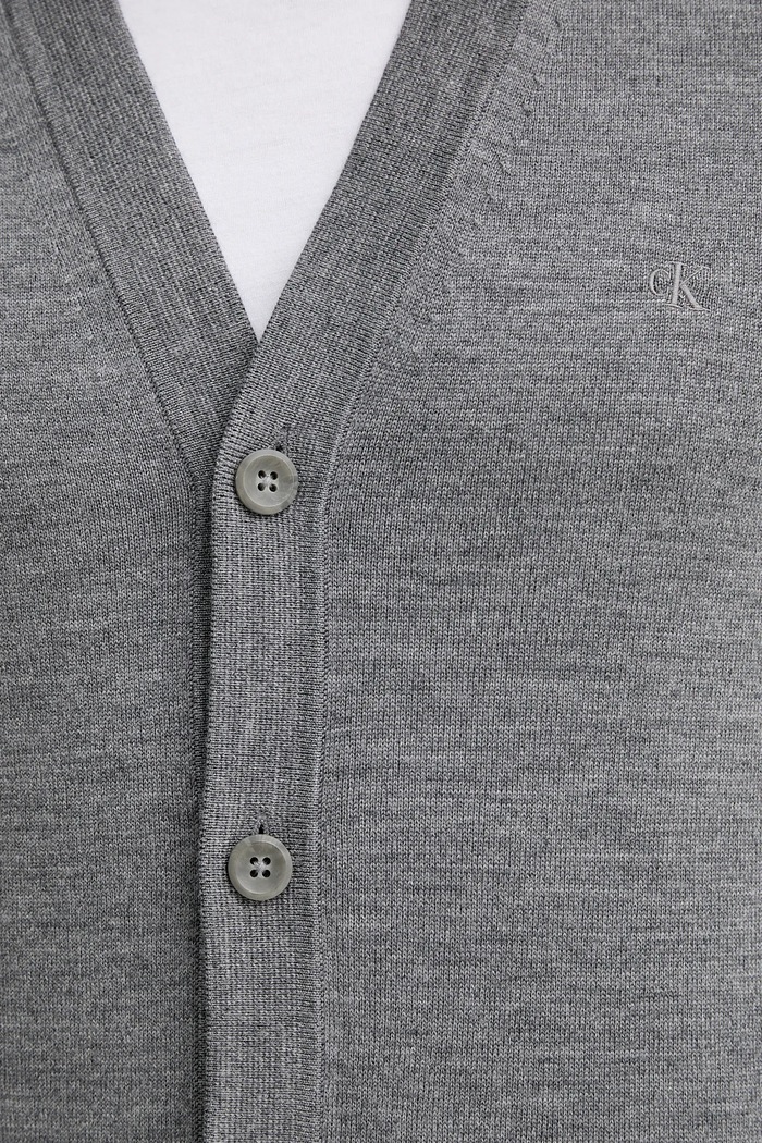 Calvin Klein cardigan din lână LV04LB306G gri