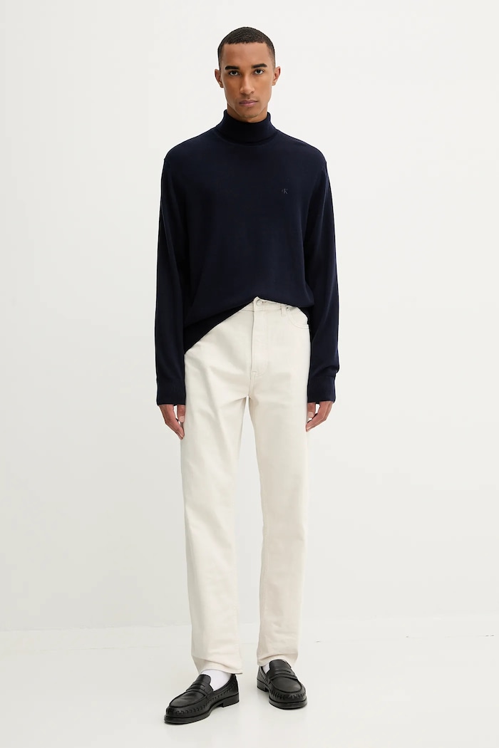 Vlnený sveter Calvin Klein LV04LD317G tmavomodrá AW25
