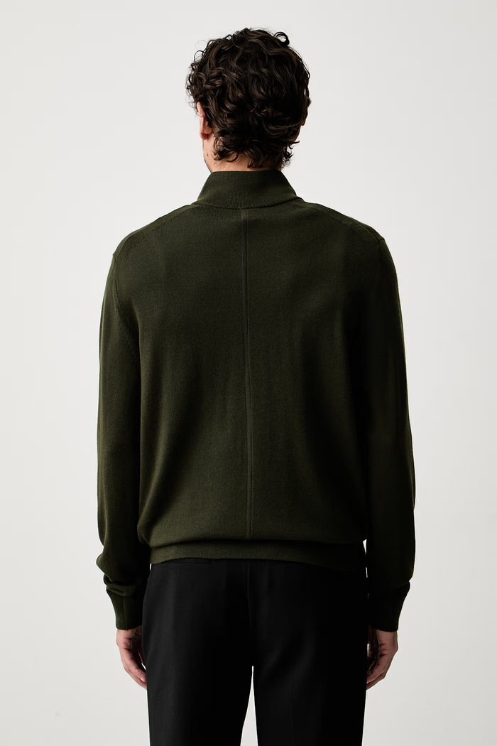 Odzież Calvin Klein sweter męski wełniany LV04LD318G zielony