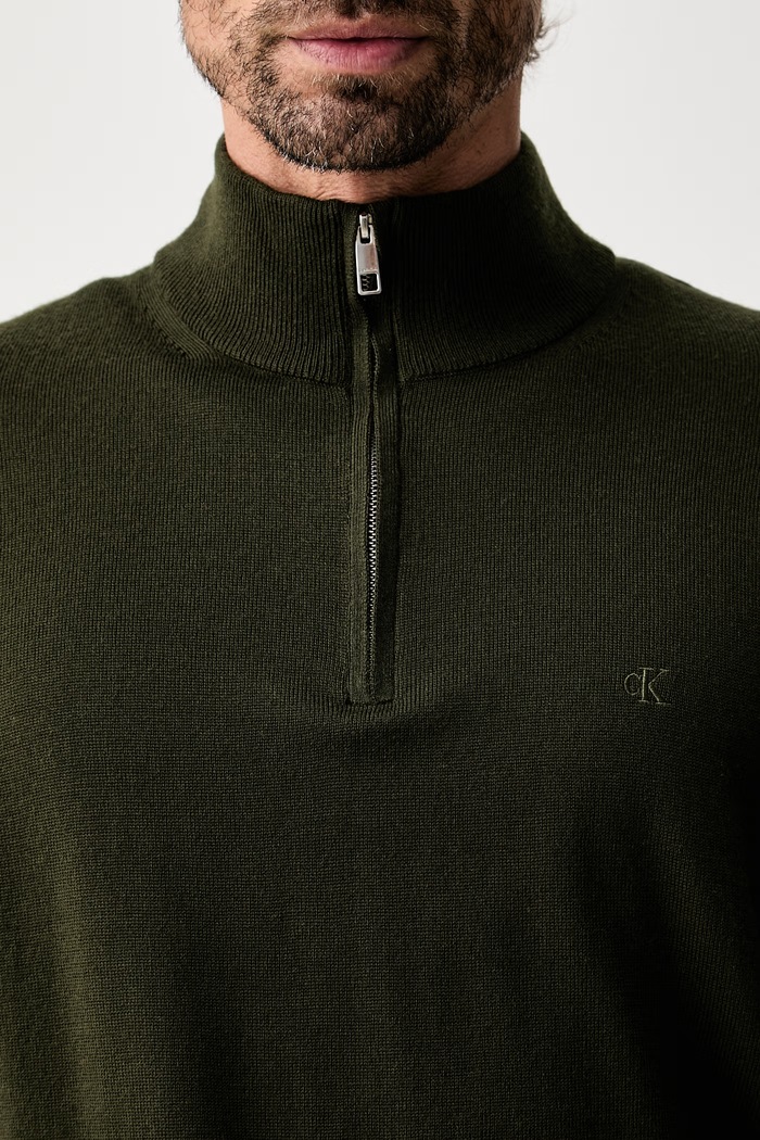 Calvin Klein sweter męski wełniany LV04LD318G zielony