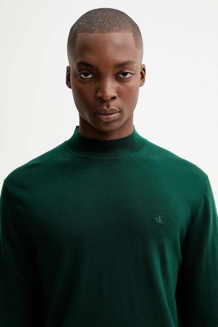 Vlnený sveter Calvin Klein zelená LV04LE309G