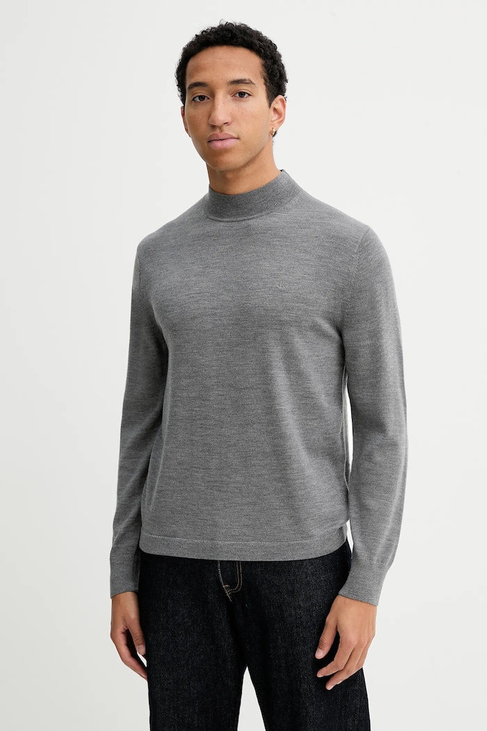 Calvin Klein pulover de lână subtiri gri LV04LE309G