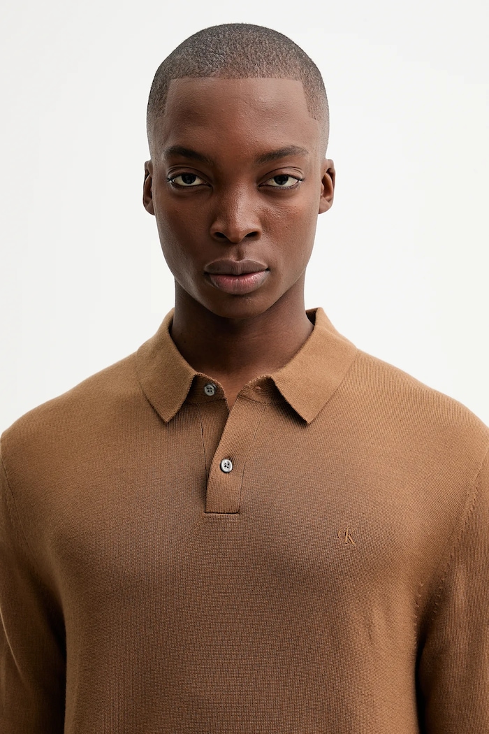 Vlnený sveter Calvin Klein hnedá LV04LD319G