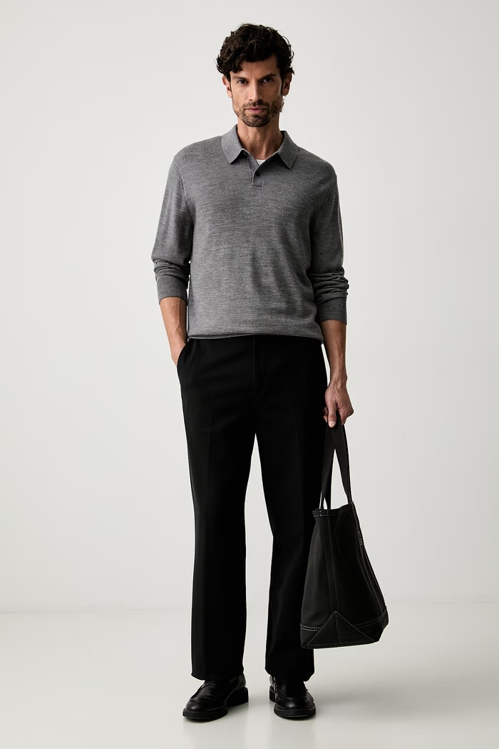 Calvin Klein sweter męski wełniany LV04LD319G szary AW25