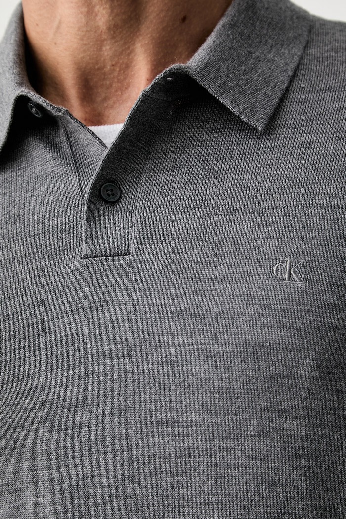 Calvin Klein sweter męski wełniany LV04LD319G szary