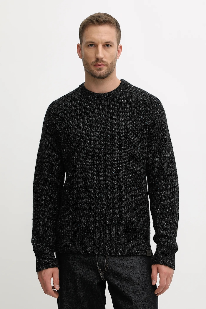 Svetr s příměsí vlny Calvin Klein Jeans směs černá LV04RD311G