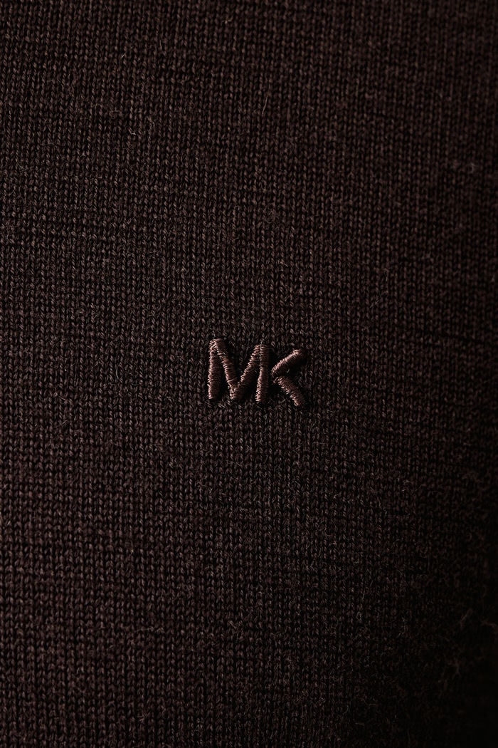 Półgolf męski wełniany Michael Kors brązowy CR1601Z7AP