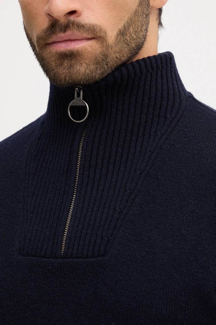 Sweter męski wełniany NELSON Barbour granatowy MKN0863