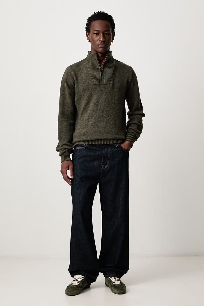 Barbour NELSON svetr vlněný pánský MKN0863 zelená AW25