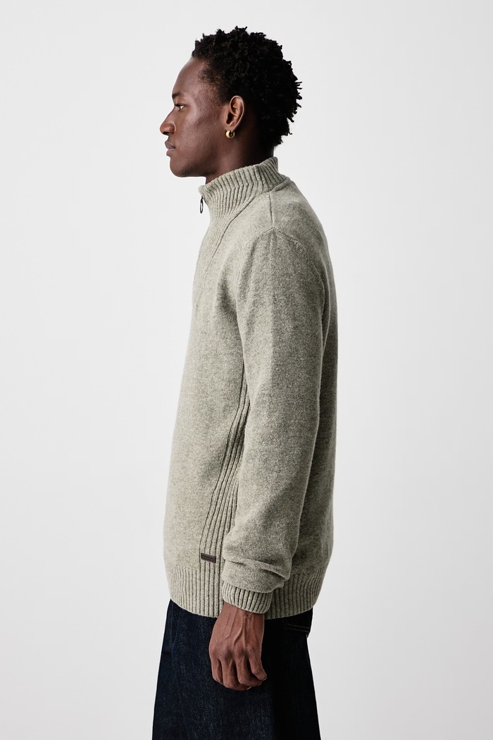 Sweter męski wełniany NELSON Barbour MKN0863 zielony